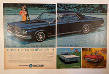 Vintage 1963 Chrysler Car Automobile 2 Page Cut Advertisement Print Ad MCM