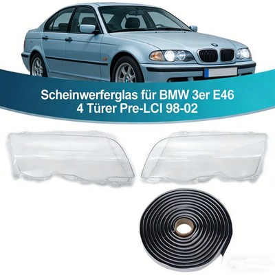 2x Streuscheibe Glas Scheinwerferglas für BMW 3er E46 Touring Limo 98-01 Pre-LCI