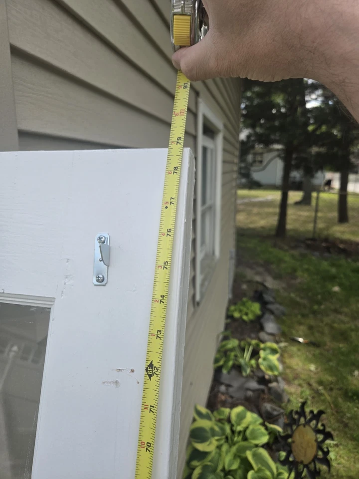 Puerta de entrada antigua de madera maciza con ventanas de vidrio 32 x 79 x 1 3/4 Foto 4 de 4