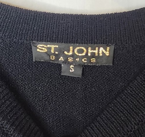 ST. JOHN Basics Langarm Pullover Santana Strick Oberteil schwarz Größe S - Bild 5 von 6