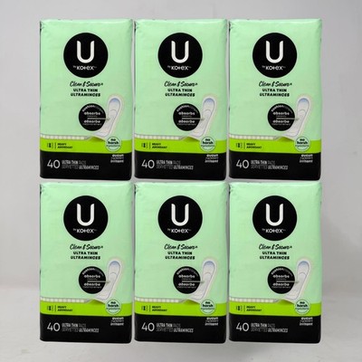 6 Pack - U by Kotex Clean & Secure Ultra Thin Pads, Heavy, 40 Count