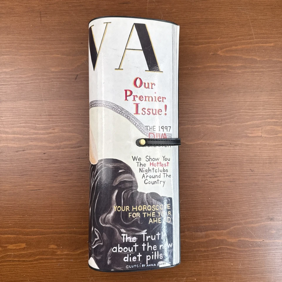 LUCTI Women's Black Clutch Purse Diva Magazine By Anna Silvey 1997 Vintage - Image 2 of 4