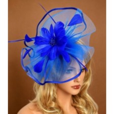 Classic Vintage Feather Hair Clip Paired with Breathable Floral Mesh Headpiece