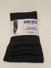 LUKEES By MUK LUKS Fleece Lined Leggings 1 pair Black Size S/M