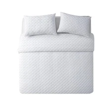 VCNY White Polyester Nina Embossed Full/Queen Comforter Set