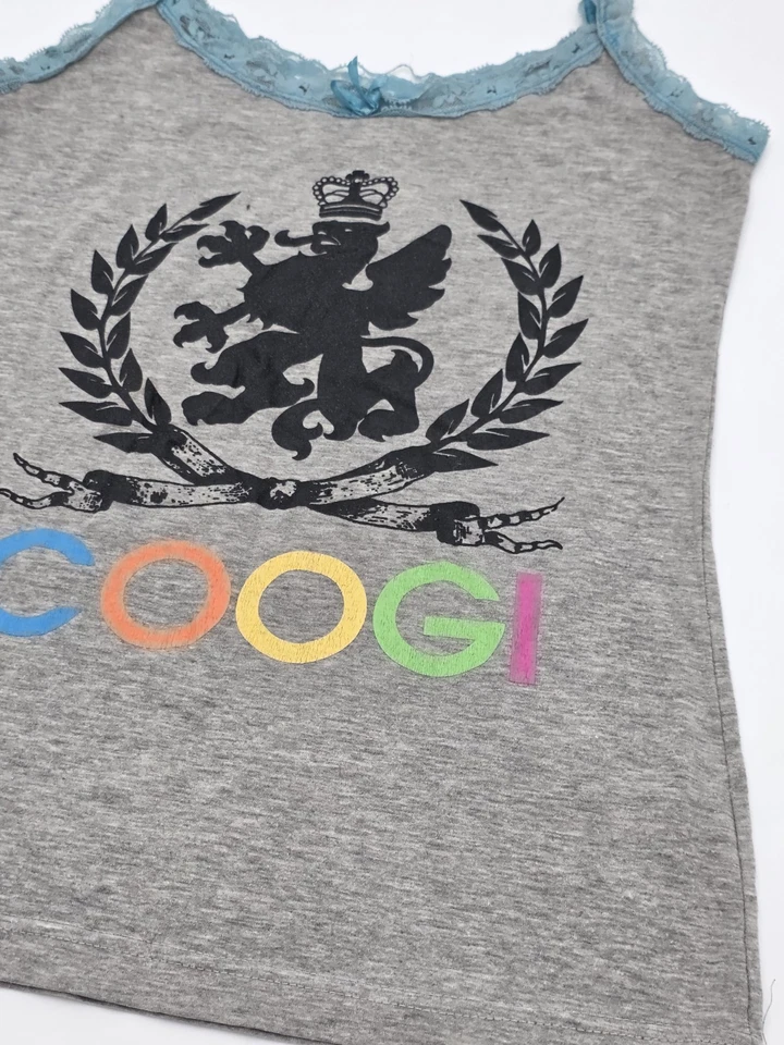 2 pares de camisetas sin mangas COOGI azules con cordones recortadas multicolor con logotipo de lámina para mujer talla M Foto 4 de 4