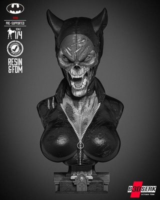 Catwoman - B3DSERK DCeased 3D Printed 16K Bust Resin Model Kit Maßstab 1:4