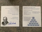 JOHN WOODEN AUTOGRAPHED SIGNED UCLA BRUINS PYRAMID OF SUCCESS BUSINESS CARD