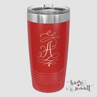 Monogrammed Insulated Travel Mug - 20 oz Personalized Laser Engraved Tumbler 003