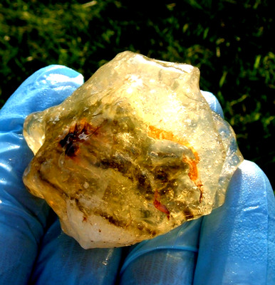 Libyan Desert Glass Meteorite Tektite impact specimen( 330 crt)Super Dark- AAAA+