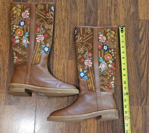 JOHNNY WAS Olivia Embroidered Knee High Leather Size 9 Boots - Picture 23 of 23