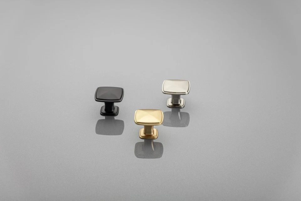 Möbelknopf Metall Türknopf Retro Möbelknauf Antik Türgriff Knopf 30x30 mm eckig - Bild 2 von 4