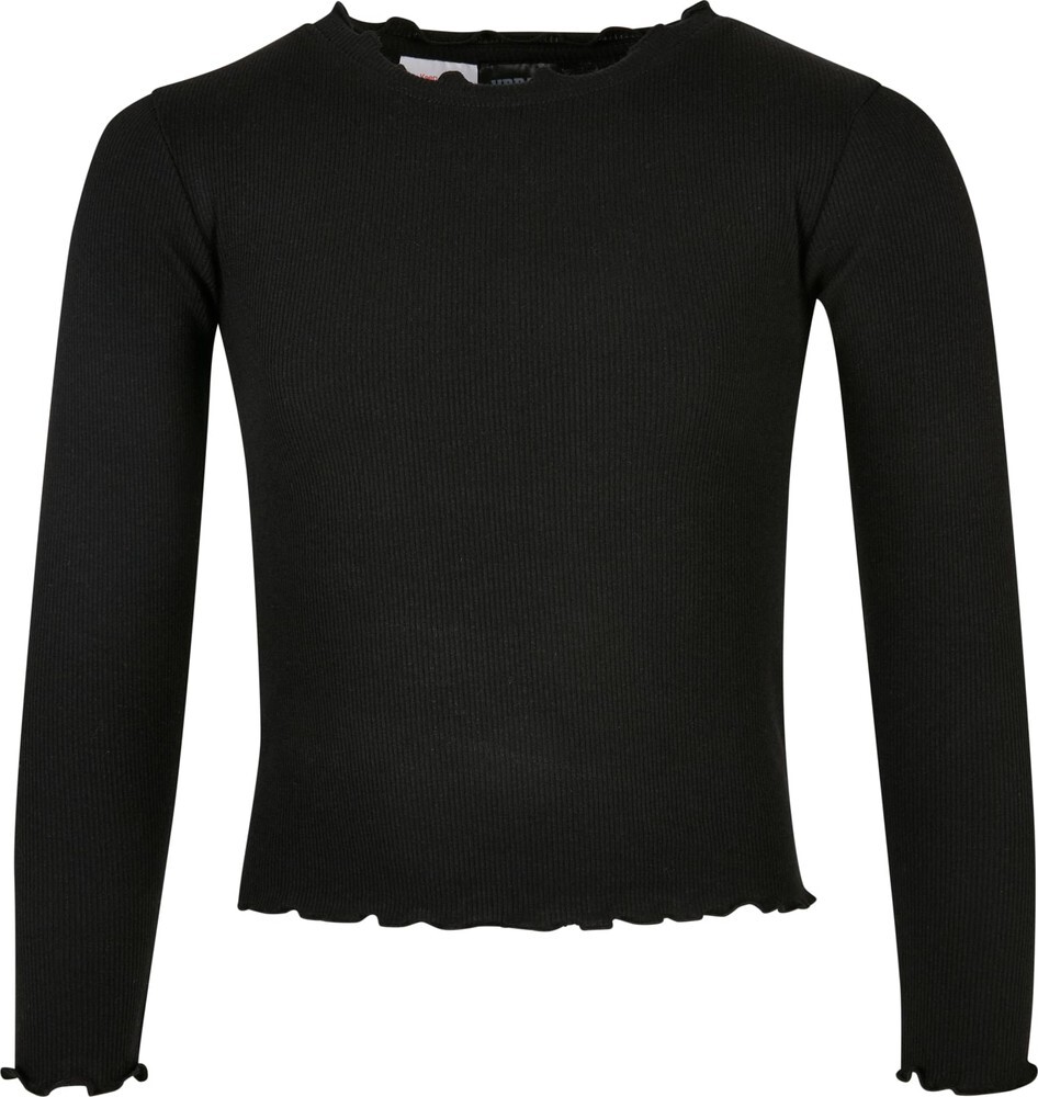 Городской классический длинный рукав для девочек Mädchen с коротким рукавом в рубчик черного цвета