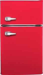 Insignia Retro 3 1 Cu Ft Mini Fridge With Top Freezer Hot Rod Red 600603265877 Ebay