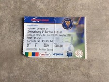 2010/11 Shrewsbury Town v Burton Albion - Ticket Stub