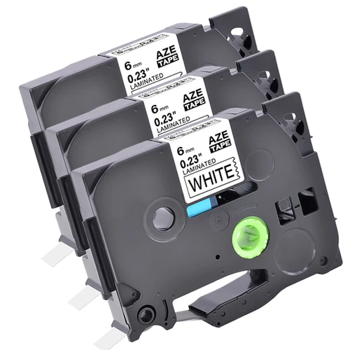 3x Compatible with Brother TZ TZe-211 ruban étiqueteuse Noir sur blanc 6mm
