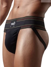 Omtex Wolf Jockstrap Men Underwear Gym Athletic Supporter Black Size Medium NEW