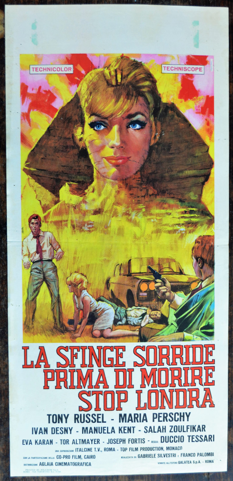Locandina originale film La sfinge sorride prima di morire - Stop Londra (1964) - Regia di Duccio Tessari