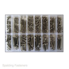 A2 Stainless Pan Head Slotted Machine Screws & Nuts Assorted Box Choose Type