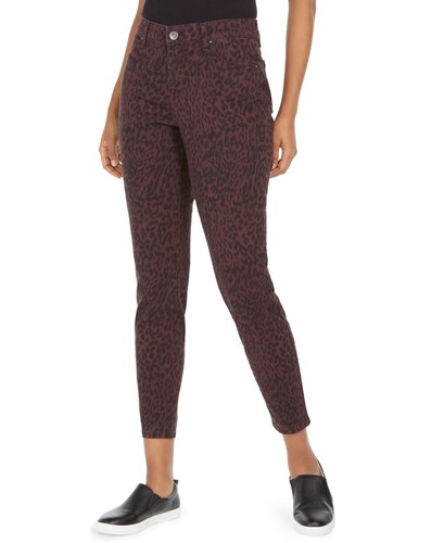 Animal-Print Skinny Jeans Medium 