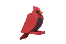 Cardinal Shaped Wooden Bird Feeder - Amish Made in USA