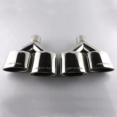2x AMG Stainless Oval Exhaust Tips For Mercedes Benz W204 W203 W211 W214 C-Class - Bild 1 von 4