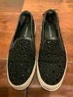 Donald Pliner Black Bejeweled "Pamela" Slip-On Flats Shoes, Size 6 (US) — photo 1