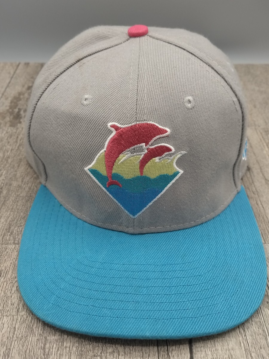 Pink Dolphin Cap- Leather Strapback Adjustable Hat Embroidered
