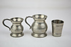 Vintage Metal Tin Aluminium Measuring Cups Set of 3
