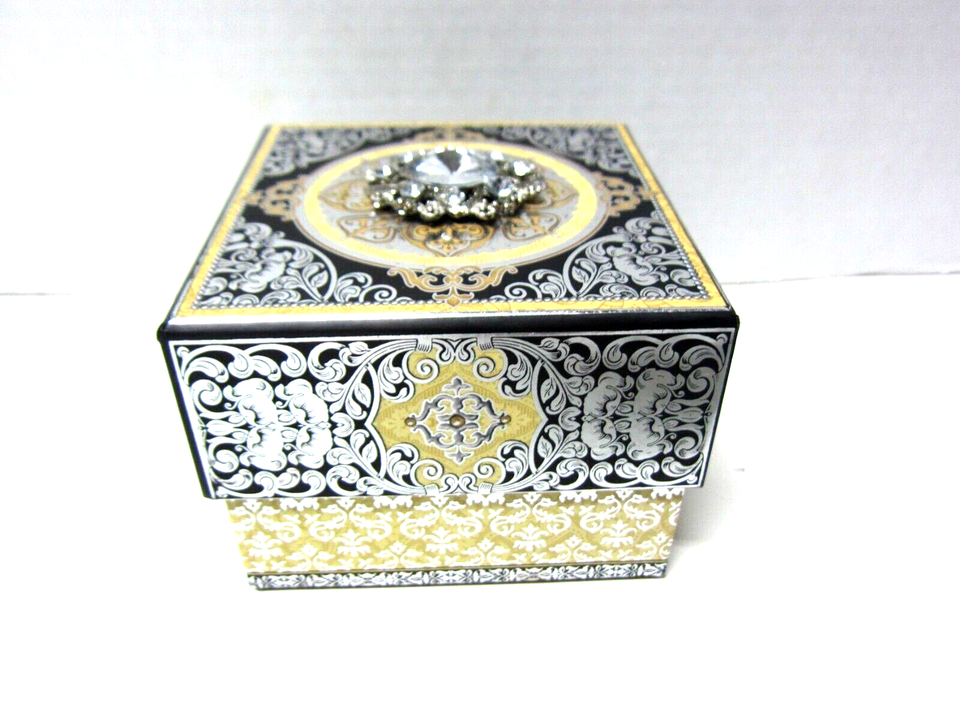 Punch Studio Keepsake Box with Jeweled Lid 60512 Square eBay