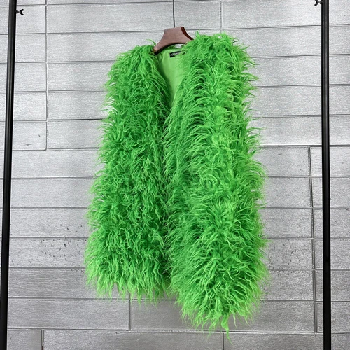 Mujeres Talla Grande Imitación Lana Piel Largo Imitación Skeep Piel Invierno Chaleco Cálido - Imagen 4 de 43