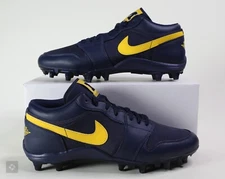 Nike Jordan 1 Low Alpha Michigan Player Exclusive Football Cleats Men's Size 11