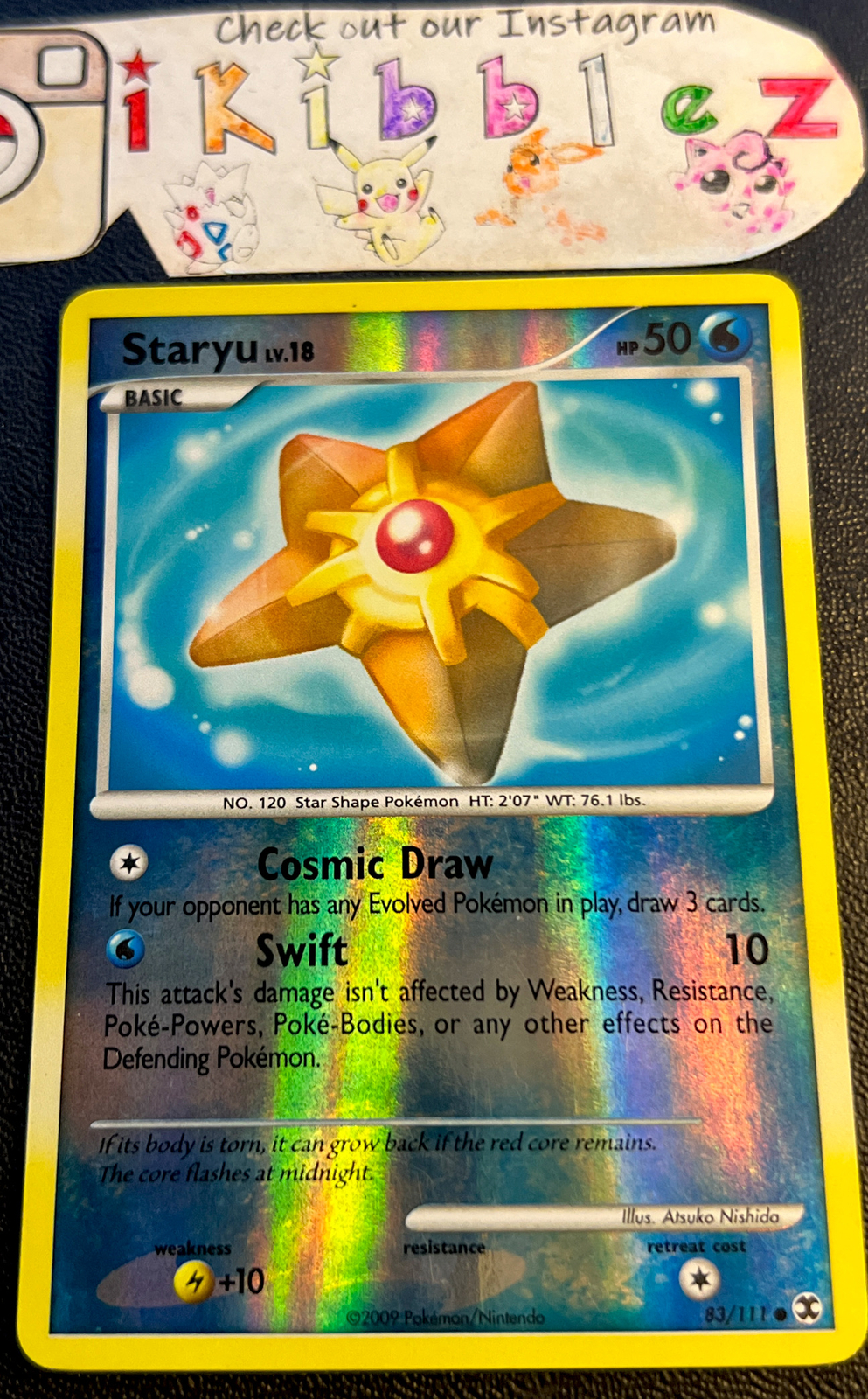 Staryu 83/111 LP Reverse Holo Platinum Rising Rivals Card. Rare Pokémon in shop!
