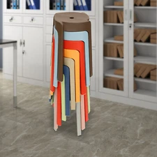 Plastic Stool Counter Kitchen Stools 18'' Set of 4 Backless Stackable Bar Stools