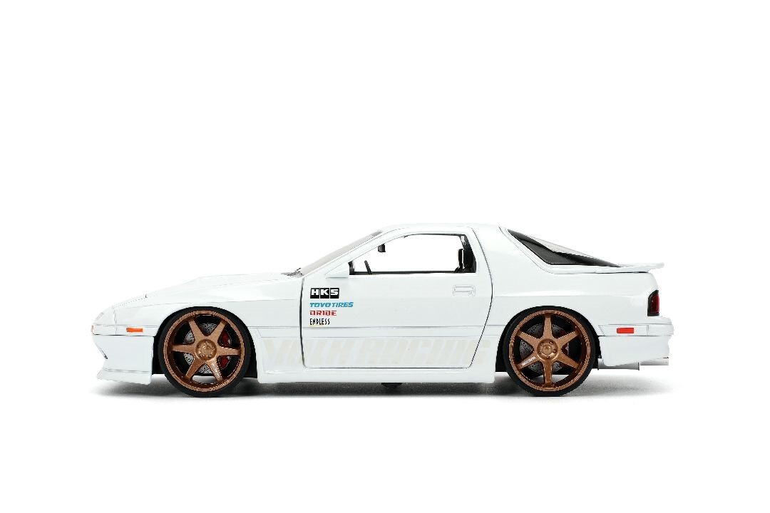 Jada 1:24 JDM Tuners 1985 Mazda RX-7 White Diecast Model Car 35955