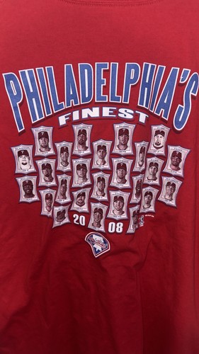 2008 Nike Philadelphia Phillies World Series Red Vintage Shirt “Phillies Finest” - Picture 3 of 7
