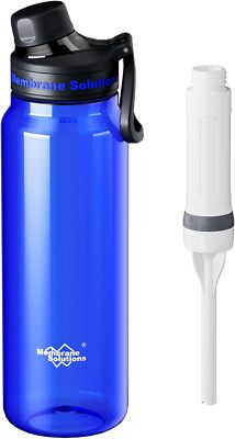 1060mL Water Filter Bottle,2*Replaceable Filters,4Stage|F Daily Hydration Travel
