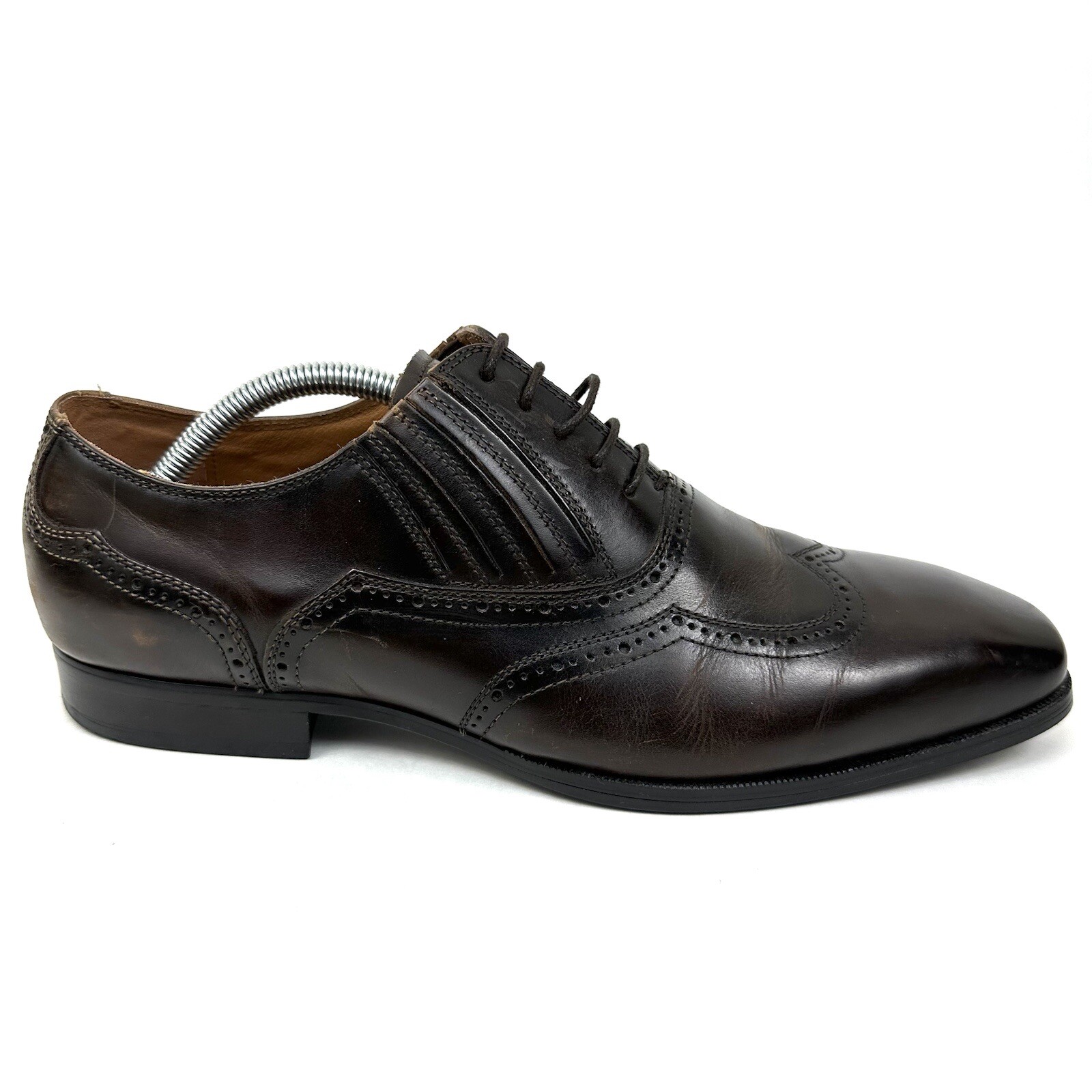 Steve Madden Dress Shoes Brown Leather Wingtip Oxford… Gem