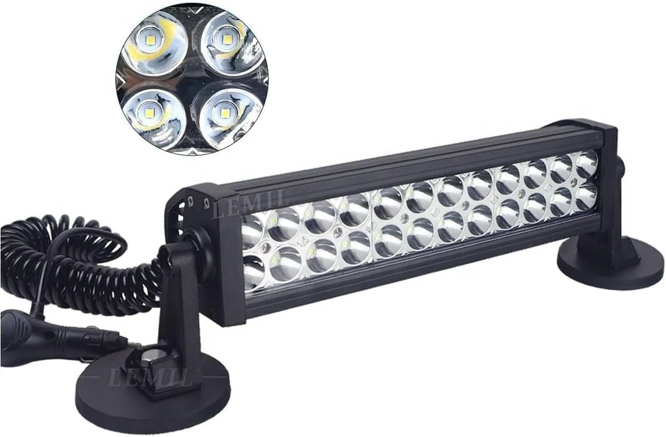 72W LED Work Light Bar Magnetic Spot Fog Off-Road Boat SUV Truck 12V 24V - Image 3 of 4
