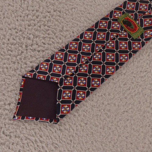 Boston Traders Tie Blue Red Yellow Abstract 100% Silk Made in USA 3.75" - Picture 3 of 6