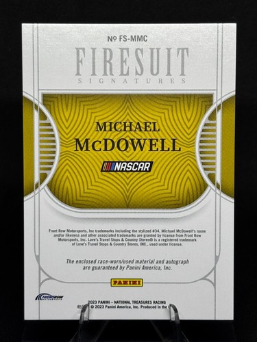 Michael McDowell 2023 National Treasures traje de fuego reliquia automático/99 #FSMMC - Imagen 2 de 2