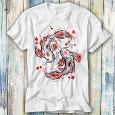 Japanese Koi Fish Art Drawing Anime Manga T Shirt Meme Gift Top Tee Unisex 774