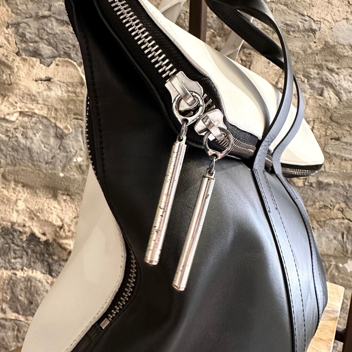 3.1 Phillip Lim Black White Leather Combo 31h Tote Bag | eBay