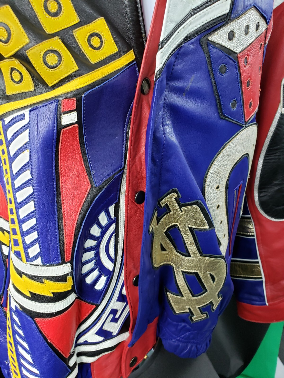Custom Made Multi Color Leather Gamblers Bomber S… - image 3