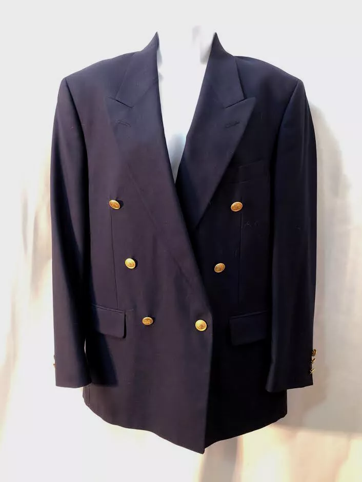 Men's navy sport coat with gold buttons store