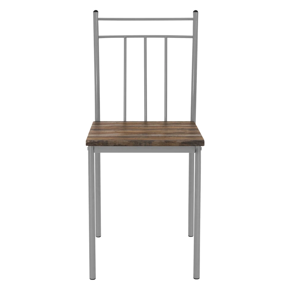Table de salle à manger 4 chaises set de pièces en MDF/acier marron/bois flotté - Photo 2/4