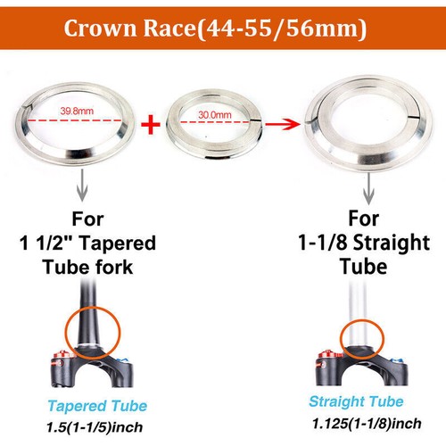 44-55/56mm Sealed Bearing Headset Fit Tapered Frame Fork Tube Part BMX/XC/DH/AM - Picture 6 of 14