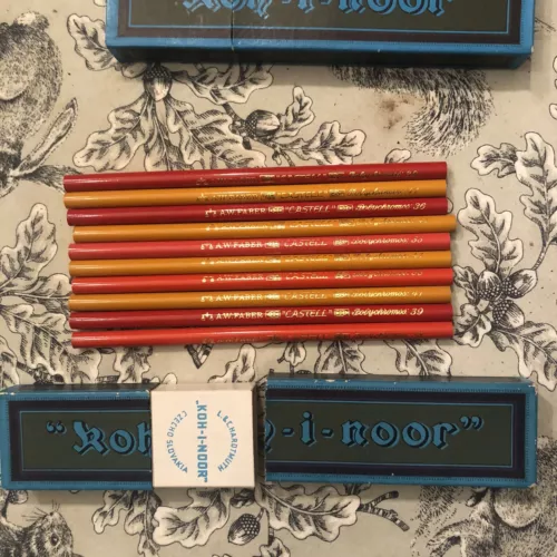 Koh-I-Noor Crayons de Couleurs Neufs 3 Boites  12 Faber Castell Rare Ancien