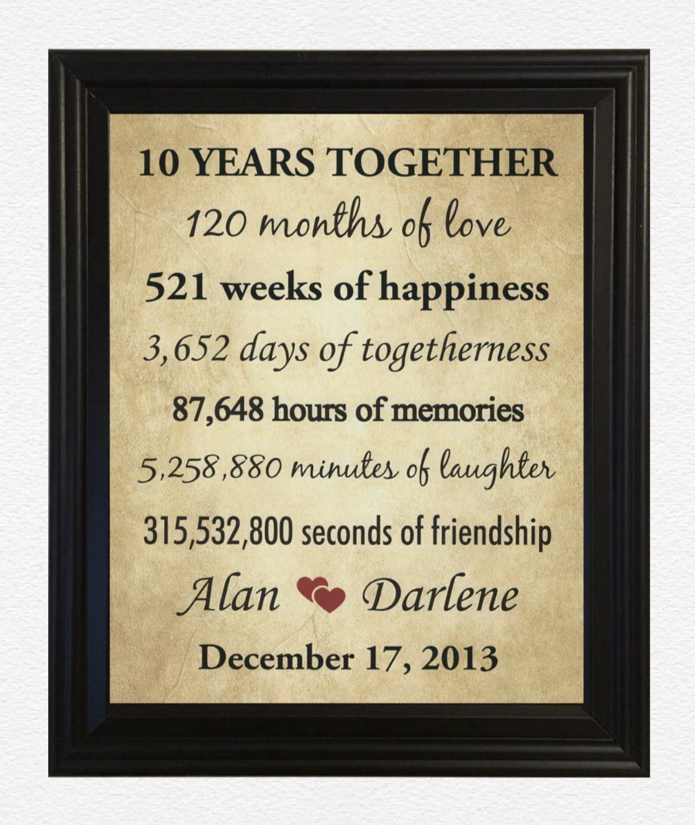 10th Anniversary Gifts for Wife, 10 Year Wedding Anniversary Gift for  Husband