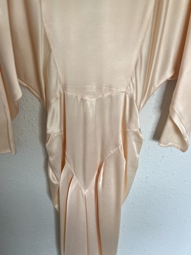Vintage Ashlee California 1980s Peach Dress Size 4 High Collar - Picture 2 of 6